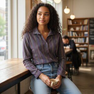 Vintage Metallic Stripes Shirt